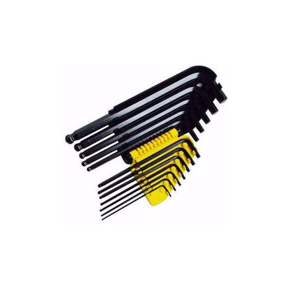 [69-257] -Juego De 12 Llaves Hexagonales/Allen Largas Con Punta Redonda, Sae, Pulgadas. Marca Stanley