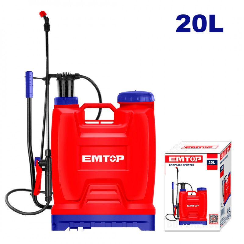 [ESPP42002] -Fumigadora/Pulverizadora, 20lts, De Mochila, Presion 65psi, Lanza De Fibra, Boquilla Ajustable De Chorro A Niebla. Emtop