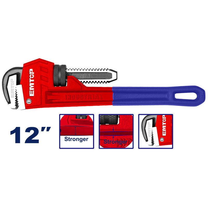 [EPWH1201] -Llave De Tubo Stillson, De 12 Pulgadas, Para Plomeria. Marca Emtop