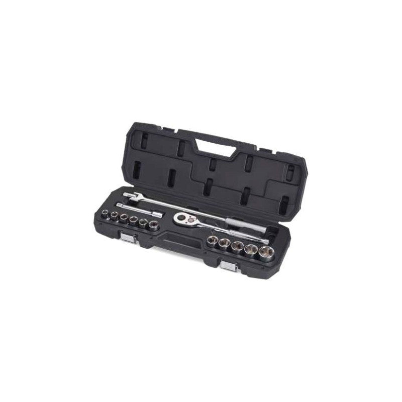 [STMT80703-840] -Juego De 15 Piezas, Raiz De 1/2 Pulgadas, Copas 6 Puntos, Metricas Con Maleta Plastica. Marca Stanley