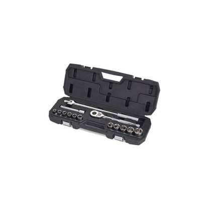 [STMT80703-840] -Juego De 15 Piezas, Raiz De 1/2 Pulgadas, Copas 6 Puntos, Metricas Con Maleta Plastica. Marca Stanley