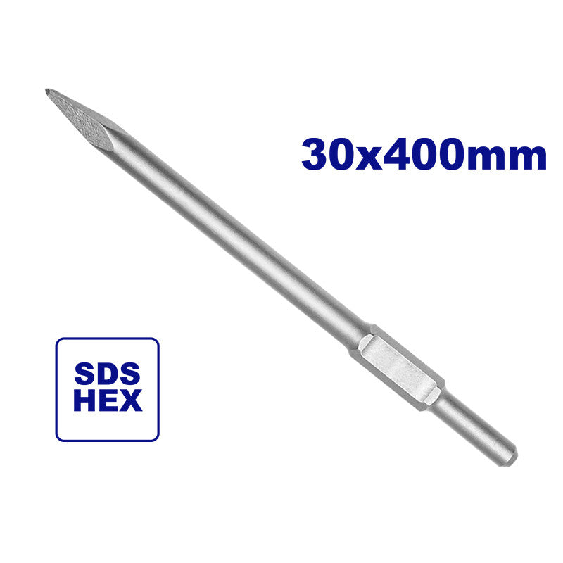[ECHS034002] -Cincel De Punta Hexagonal De 30 X 400 Mm, Para Edbrh1703, Uldbrh1703, Edbrh1701, Uldbrh1701. Emtop