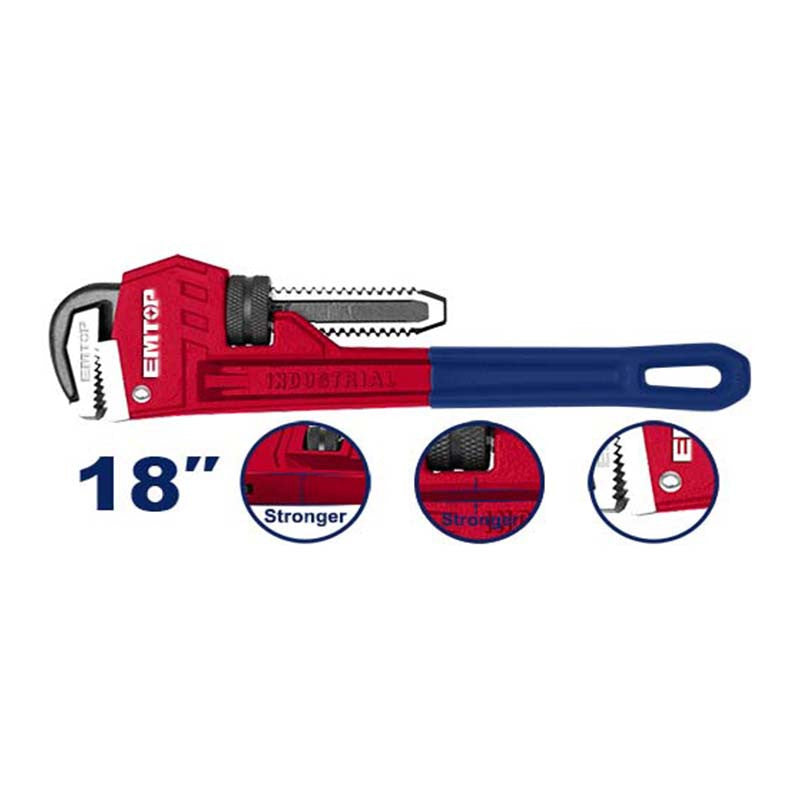 [EPWH1801] -Llave De Tubo Stillson, De 18 Pulgadas, Para Plomeria. Marca Emtop