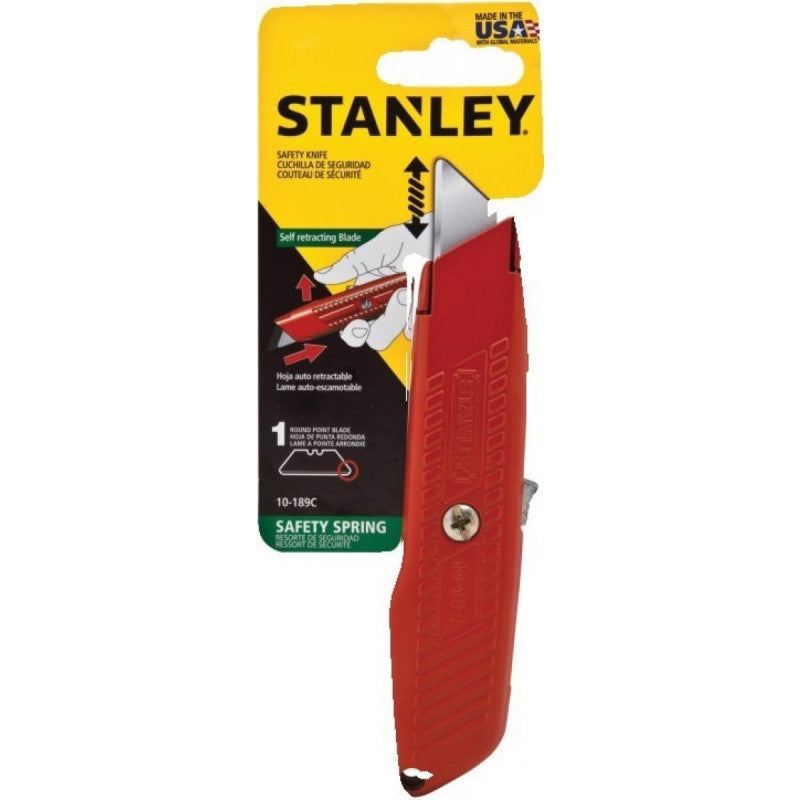 [10-189C] -Cuchilla Auto Retractil De Seguridad, Color Rojo, Con 1 Cuchilla, Usa Cuchilla Codigo 11-987. Marca Stanley