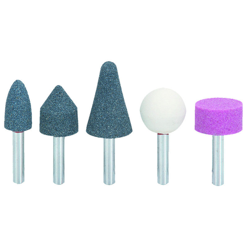 [AA004000] -Set De 5 Piedras De Esmerilar, Abrasivas, 1/4 Pulg De Eje, Grano 60, Oxido De Aluminio. Marca Campbell Hausfeld