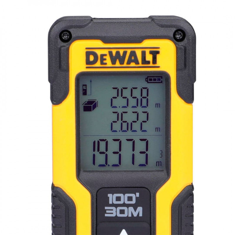 [DWHT77100] -Medidor Laser Rojo De Distancia, Rango 30 Metros, Pantalla Iluminada, Preiscion + - 1/8 Pulgadas, 1.5 Mm. Marca Dewalt
