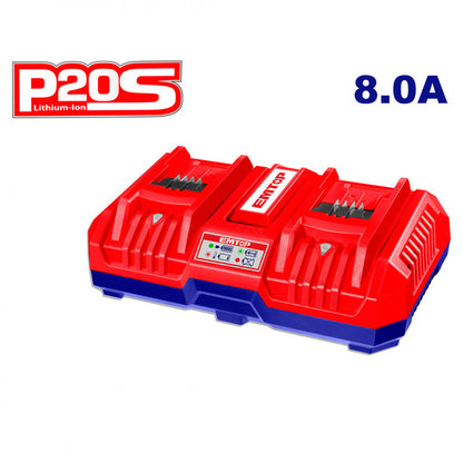 [ULFCR2082] -Cargador De Baterias Doble, 20 Voltios, 8 Amperios De Salida. Marca Emtop