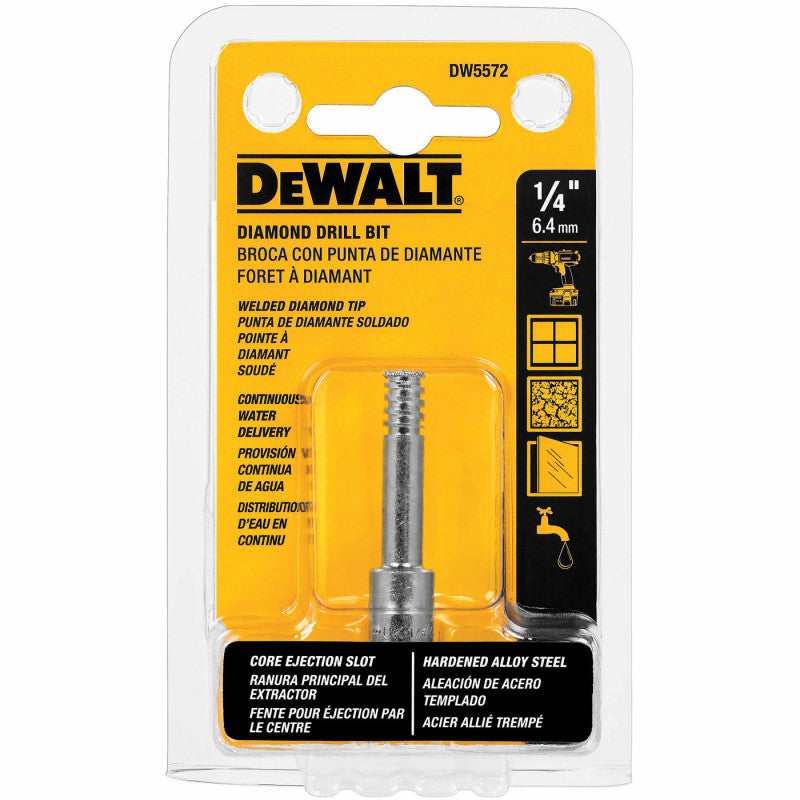 [DW5572] -Broca De Diamante, 1/4 Pulg, Para Azulejo, Vidrio, Granito, Porcelanato. Marca Dewalt