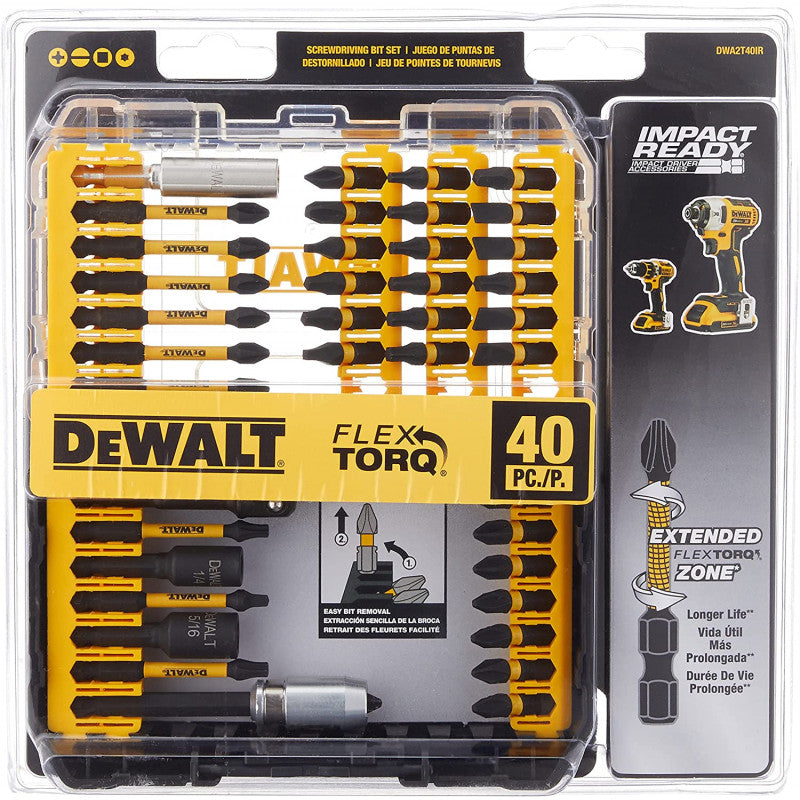 [DWA2T40IR] -Set De 40 Puntas De Impacto Para Atornillar. Marca Dewalt