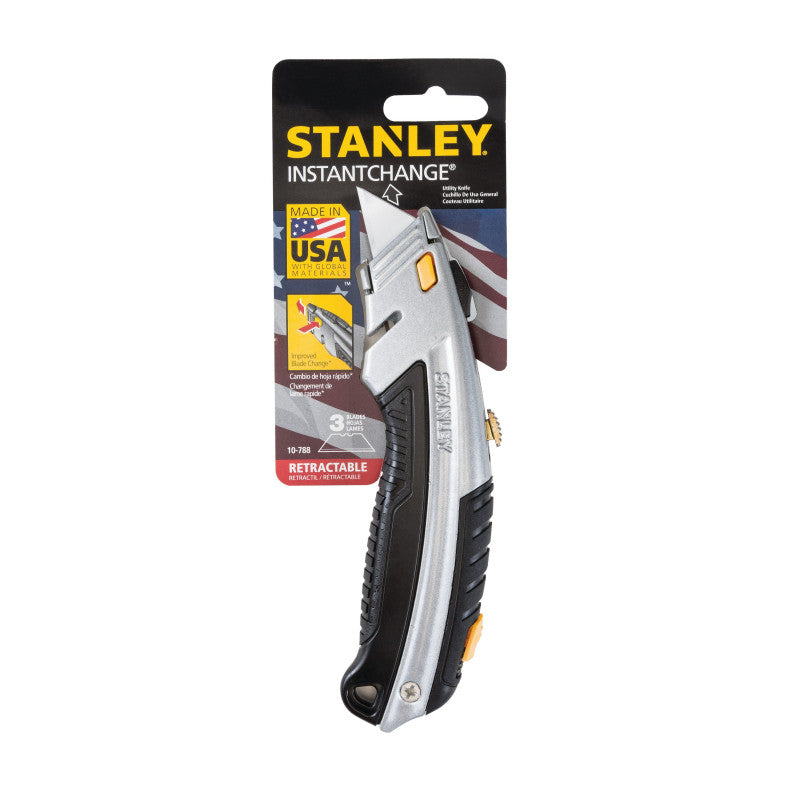 [10-788] -Cuchilla Retractil, Fatmax Instant Change, Largo De 6-5/8 Pulgadas, 168 Mm, Con 2 Hojas Estandar. Marca Stanley