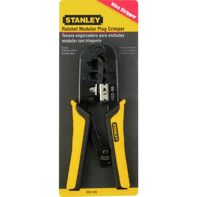 [96-225] -Pinza Ponchadora 3 En 1, Para Cables Rj45, Rj11 Y Rj12. Marca Stanley