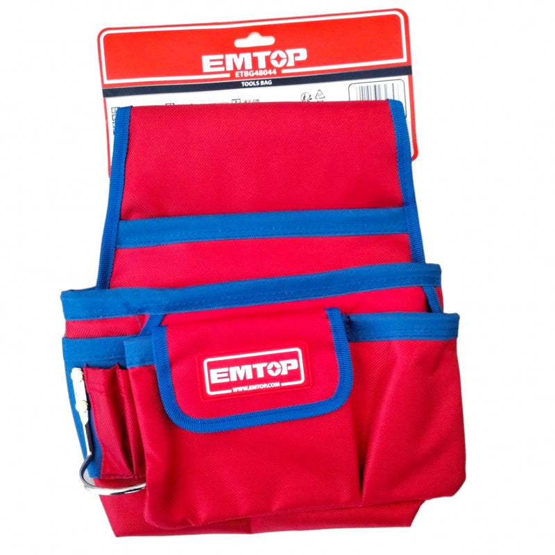 [ETBG48044] -Cartuchera Porta Herramientas De 7 Bolsillos, Con Percha Para Martillo. Marca Emtop