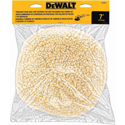 [DW4985CL] -Mopa/Bonete/Felpa, 7 Pulg, Con Velcro, Con Respaldo, Para Pulir Vehiculos. Marca Dewalt