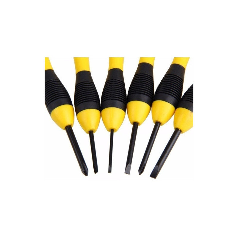 [66-052] -Juego De 6 Piezas, Destornilladores De Precision, 2 Phillips Y 4 Planos. Marca Stanley