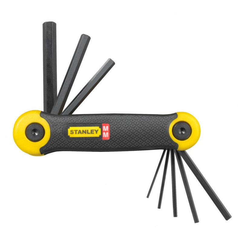 [69-264] -Juego 8 Llaves Hexagonales/Allen Pro, Plegables, De 1.5, 2, 2.5, 3, 4, 5, 6, Y 8 Milimetros. Marca Stanley.