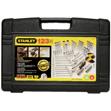 [94-374] -Juego De 123 Herramientas Mecanicas, Copas, Ratchets, Llaves, Extensiones, Puntas, Adaptadores. Marca Stanley