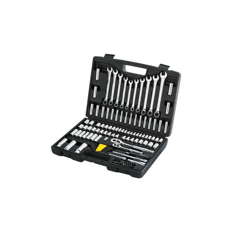 [94-374] -Juego De 123 Herramientas Mecanicas, Copas, Ratchets, Llaves, Extensiones, Puntas, Adaptadores. Marca Stanley
