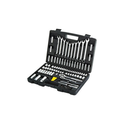 [94-374] -Juego De 123 Herramientas Mecanicas, Copas, Ratchets, Llaves, Extensiones, Puntas, Adaptadores. Marca Stanley