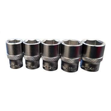 [ESKT14141] -Juego De 14 Copas/Dados/Cubos Metricas, Raiz De 1/4 , Con Ractch Y Barra De Extension. Marca Emtop