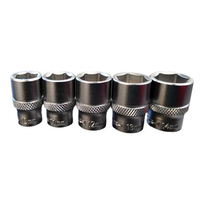 [ESKT14141] -Juego De 14 Copas/Dados/Cubos Metricas, Raiz De 1/4 , Con Ractch Y Barra De Extension. Marca Emtop