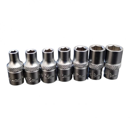 [ESKT14141] -Juego De 14 Copas/Dados/Cubos Metricas, Raiz De 1/4 , Con Ractch Y Barra De Extension. Marca Emtop