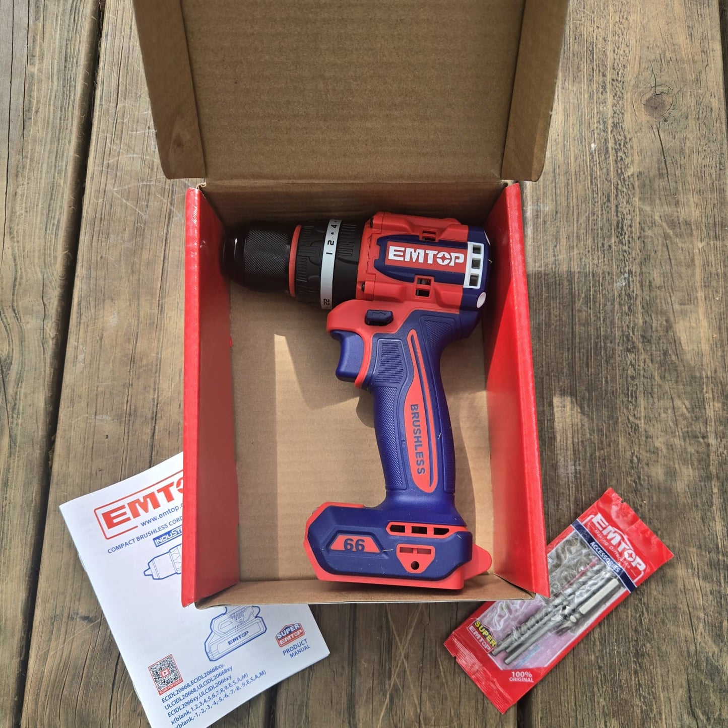 Combo Barreno EMTOP + 1 Bateria 4 AMP + Cargador