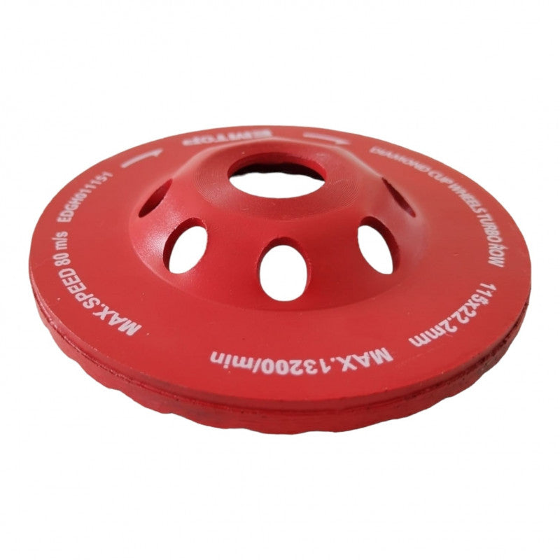 [EDGH011151] -Copa Diamantada, Diametro 4-1/2 Pulgadas, Eje De 1 Pulgada. Marca Emtop