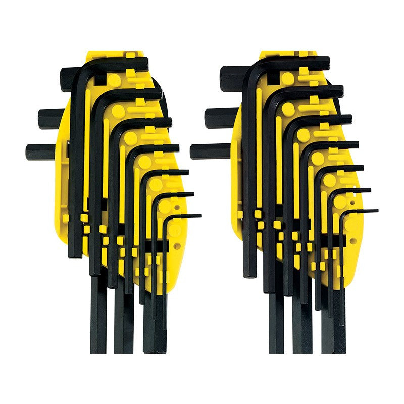 [69-255] -Juego De 20 Llaves Hexagonales/Allen Cortas, En Pulgadas Y Milimetricas. Marca Stanley