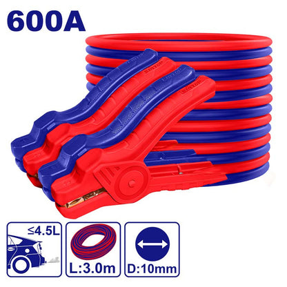 [EBCE0601] -Cable Pasa Corriente 600 Amperios, 3 Metros De Largo, Cable De Aluminio Recubierto De Cobre. Marca Emtop