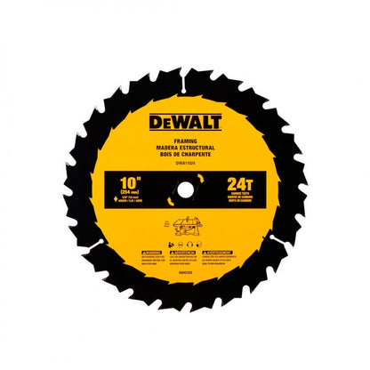 [DWA11024] -Disco De Sierra, 10 Pulg, Eje 5/8 Pulg, 24 Dientes De Carburo, P/Cortes Longitudinales Rapidos En Madera. Marca Dewalt