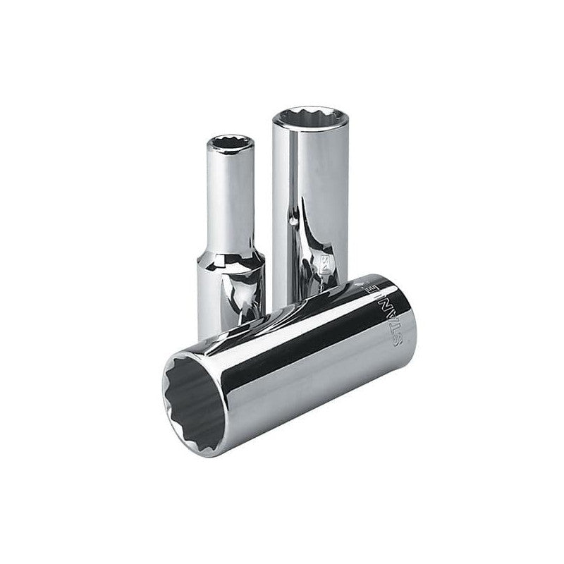 [4-86-431] -Copa/Dado/Cubo Largo Metrico, 12 Puntos, Raiz De 1/2, 23 Milimetros. Marca Stanley