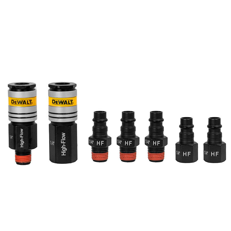 [DXCM036-0205] -Kit De Acople Rapido 7 Pcs, 1 Acoplador Hembra Y 1 Macho, 3 Conector Machosy 2 Hembra Npt 1/4. Dewalt