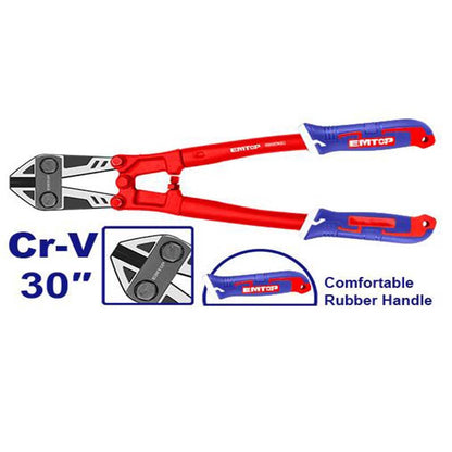 [EBCR3001] -Corta Pernos 30 Pulgadas, Comodo Mango De Goma, Cuchilla De Cromo Vanadio. Marca Emtop