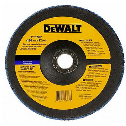 [DW8322-AR] -Disco De Zirconio, 7 X 7/8 Pulg, Grano 40. Marca Dewalt