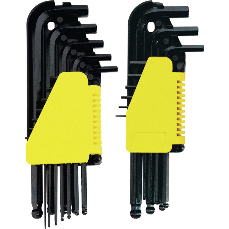 [69-258] -Juego 21 Llaves Heagonales/Allen Largas Con Punta Redonda, En Pulgadas Y Milimetricas. Marca Stanley