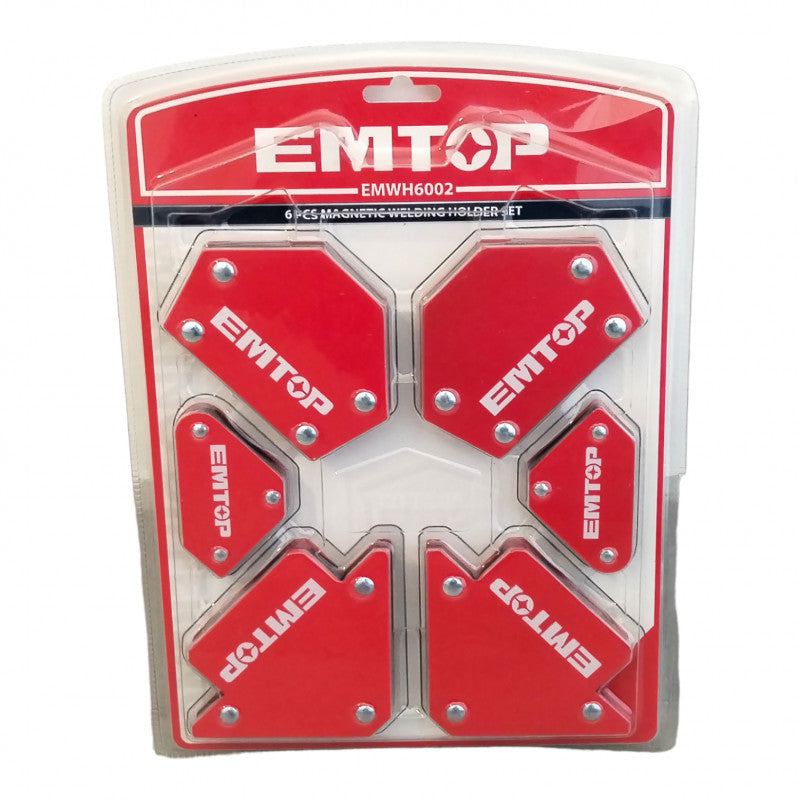 [EMWH6002] -Kit De 6 Escuadras/Soporte Magneticos Para Soldar. Marca Emtop