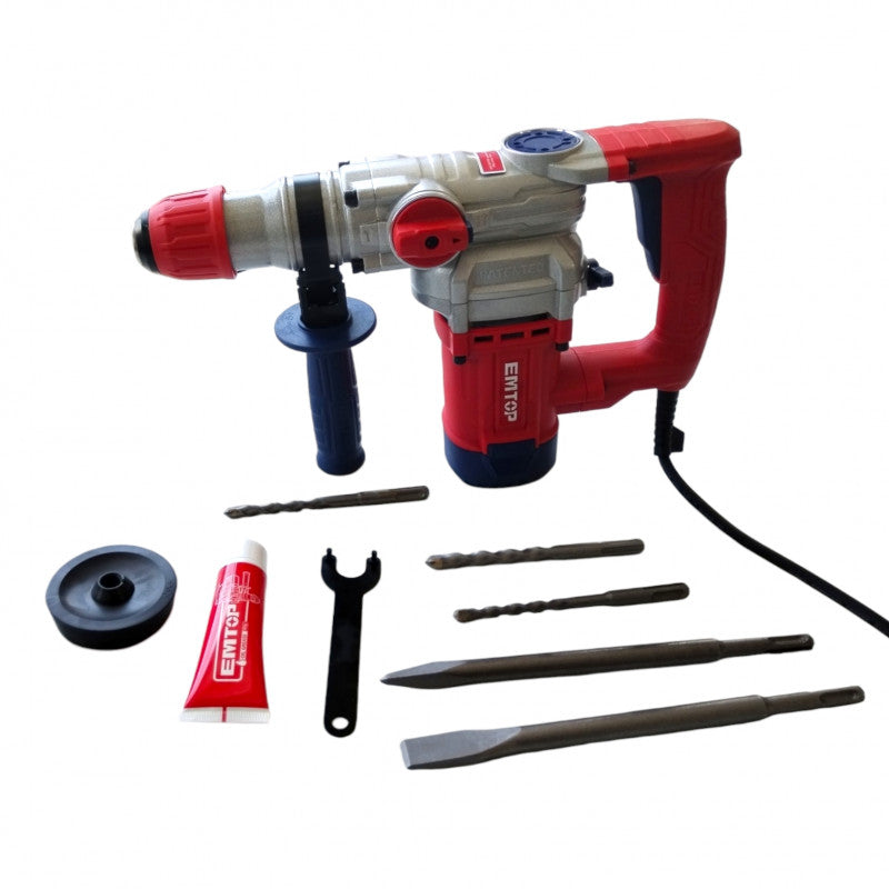 [ULRHRP1052] -Rotomartillo Sds Plus, 1 Pulg, 1,050 Watts, 4.5 Joules, Maleta Plastica Y Accesorios. Marca Emtop