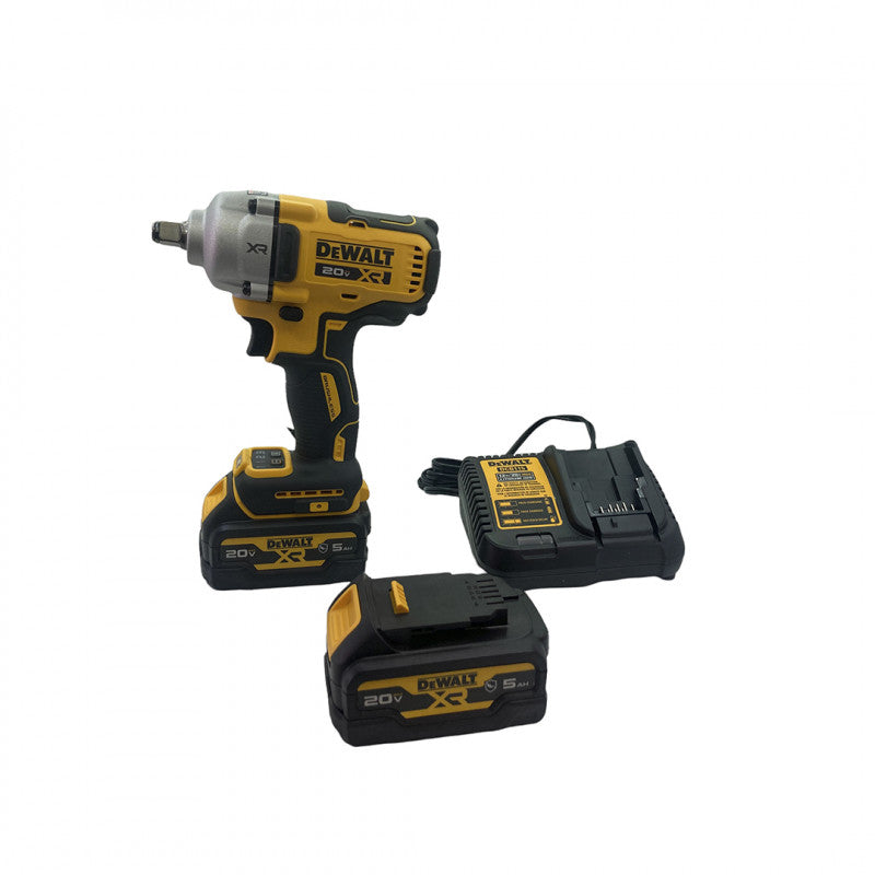 [DCF891GP2] -Llave De Impacto Inalambrica, 1/2 Pulg, 20 Voltios, 600 Libras/Pie, Sin Carbones, 2 Baterias Y Bolso. Marca Dewalt