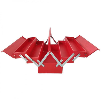 [ETBXS0301] -Caja Metalica Para Herramientas, Con 3 Niveles Plegables Y 5 Bandejas, Largo 16, Alto 8, Ancho 8 Pulg. Marca Emtop