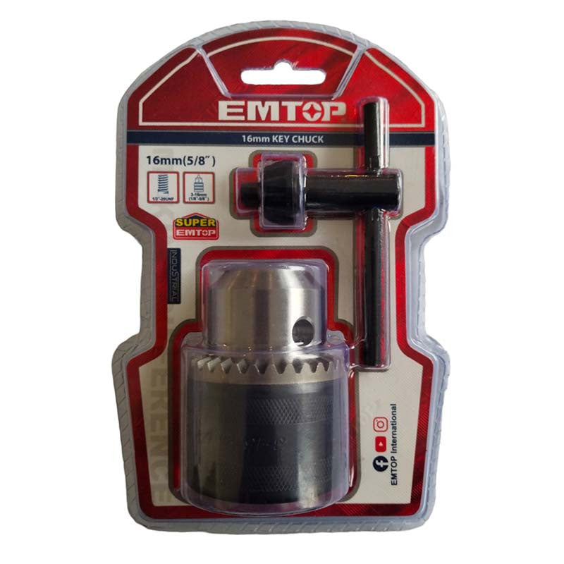 [EKCY1601] -Mandril/Portabrocas De 5/8, Rosca De 1/2 Pulgada Incluye Llave. Emtop