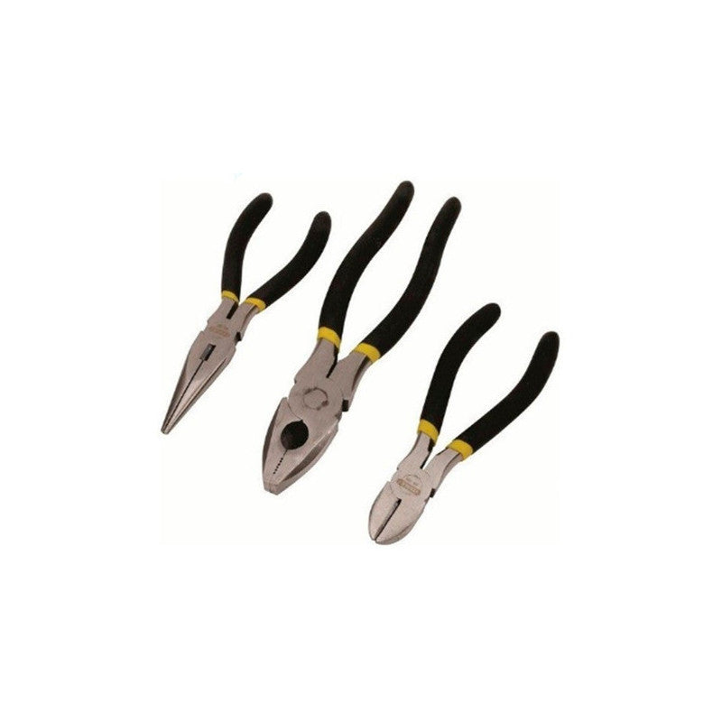 [90-162LA] -Juego De 3 Alicates P/Electricista, Alicate De 8 Pulg, Punta Larga De 6 Pulg, Corte Diagonal De 6 Pulg. Marca Stanley