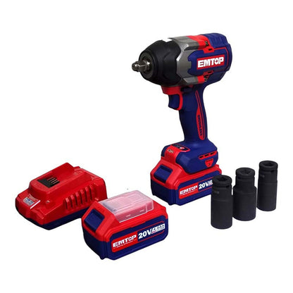 Llave de Impacto Inalámbrica 1/2" 850 Nm EMTOP