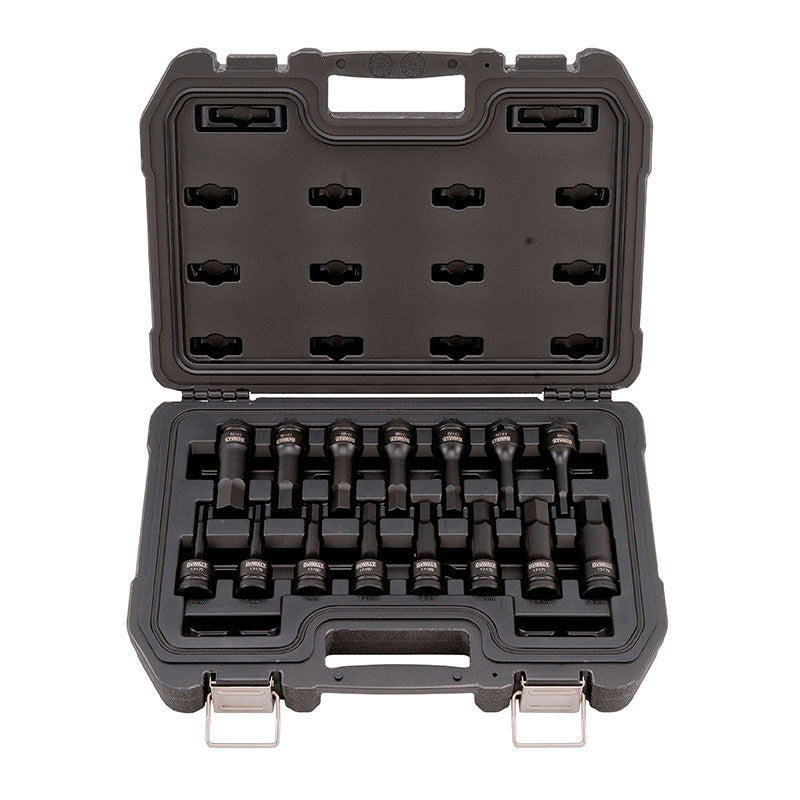 [DWMT19233] -Juego De 15 Copas De Impacto Raiz 1/2, Punta Hexagonal En Pulgadas Y Milimetricas, De 5/16 A 3/4 Plg. 6 A 19 Mm. Dewalt