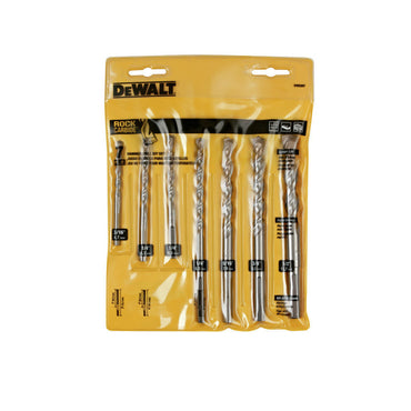 [DW5207  Y] -Juego De 7 Brocas Rock Carbride, Para Concreto De 3/16, 1/4, 5/16, 3/8 Y 1/2 Pulgadas . Marca Dewalt
