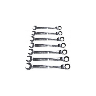 [STMT74080] -Juego 7 Llaves Combinadas, Tipo Ratchet, De 9, 10, 11, 12, 13, 14, Y 15 Milimetros. Marca Stanley