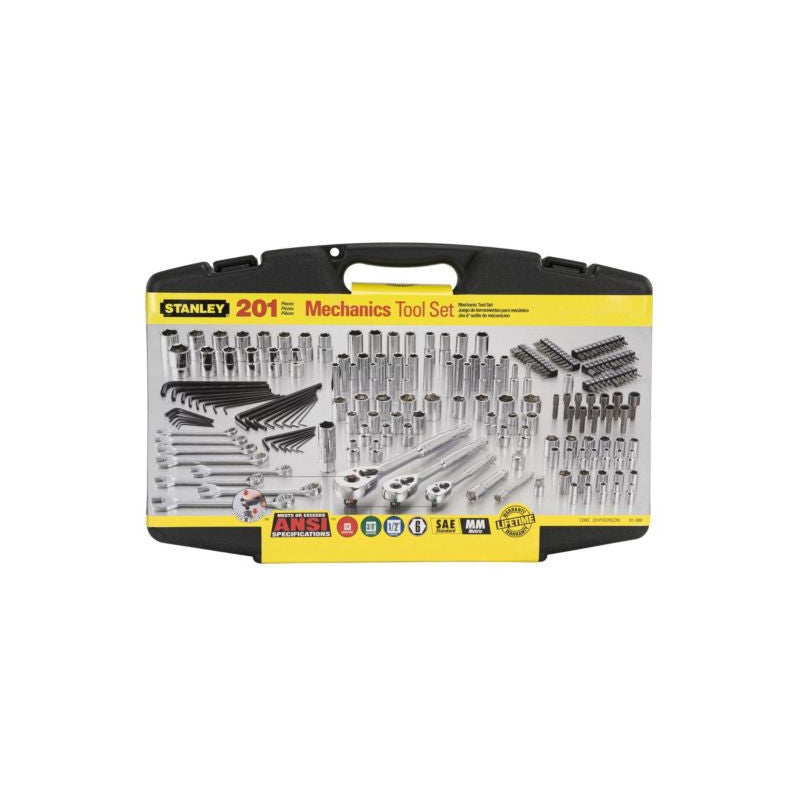 [91-988] -Juego De 201 Herramientas Mecanicas, Copas, Ratchets, Llaves, Extensiones, Puntas, Adaptadores. Marca Stanley