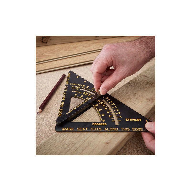 [46-053] -Escuadra De Trazado Ajustable, Quick Square, 6 Pulgadas Largo, 153 Mm. Marca Stanley