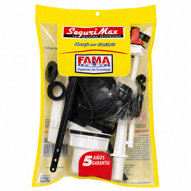 KIT DE REPARACION COMPLETO PARA TANQUE DE SANITARIO, 2 PLG X 10 PLG, PALANCA BLANCA. FAMA