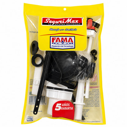 KIT DE REPARACION COMPLETO PARA TANQUE DE SANITARIO, 2 PLG X 10 PLG, PALANCA BLANCA. FAMA