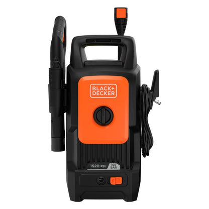 HIDROLAVADORA ELECTRICA 1520 PSI 1400W CON SISTEMA DE AUTOSUCCION, MANGUERA, PISTOLA Y ACCESORIOS BLACK+DECKER